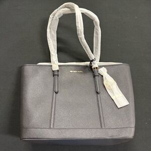 New Michael Kors Black Jet Set Travel Large Saffiano Leather Tote Bag